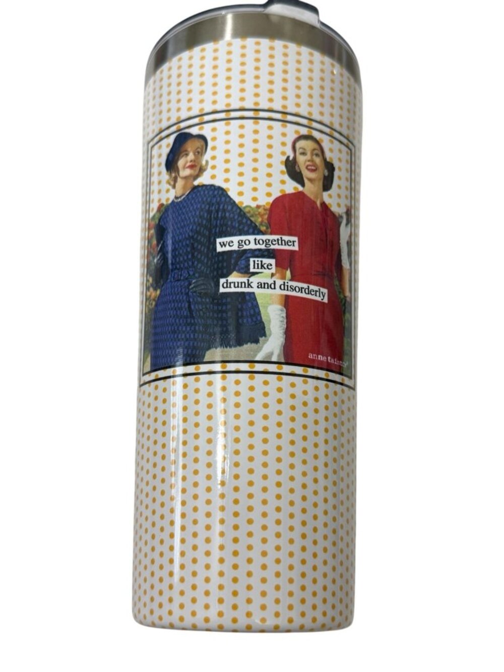 NIB Anne Taintor Stainless Steel Travel Tumbler 22-Ounce Drunk & Disorderly Lid - Picture 3 of 10